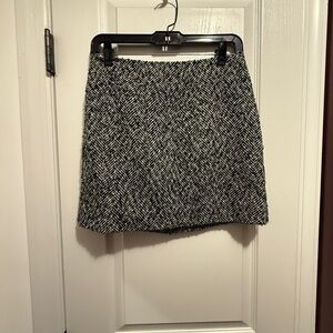 Classic Black and White Tweed Skirt